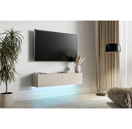 TV komoda GOVI 140 s LED osvětlením, kašmír TV komoda GOVI 140 s LED osvětlením, kašmír