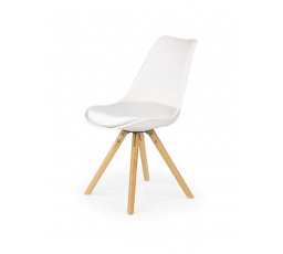 Jídelní židle K201, Bílá/Buk