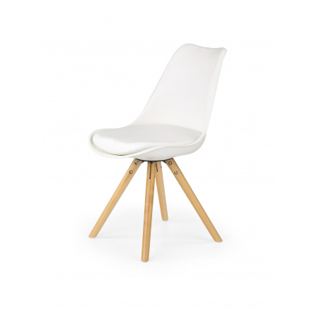 Jídelní židle K201, Bílá/Buk