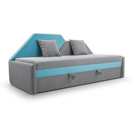 MÁJA - pohovka rozkládací ,látka šedá/modrá SHAGGY25/20 (vzorB) (MAMBA=1BALÍKY) (IZ) (K250-E)