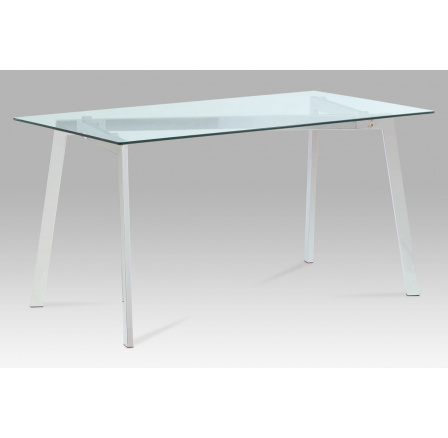 Jídelní stůl 150x80 cm, čiré sklo / chrom Jídelní stůl 150x80 cm, čiré sklo / chrom