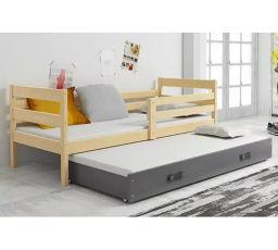 Dětská postel ERYK s přistýlkou 80x190 cm, včetně matrací, Přírodní/Grafit