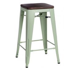 Barová židle Paris Wood 75 cm zelená borovice ořech