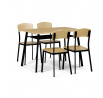 Jídelní set s 4 židlemi, 110x70x76cm, mdf, dub, AUT-O2222 OAK