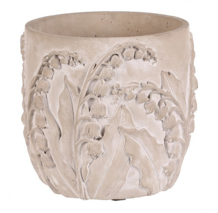 Obal betonový - vzor konvalinek, vel. M, světle šedý