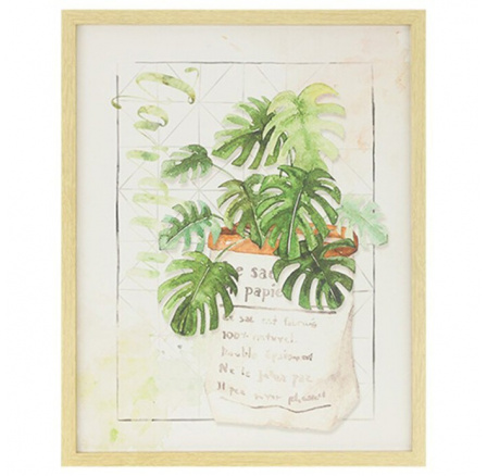 Obraz plátěný - v rámečku, listy monstery Obraz plátěný - v rámečku, listy monstery