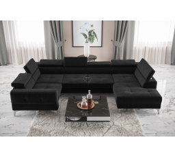 Rohová sedací souprava TOSCANIA MAX I 170x350x185 cm - černá , levá