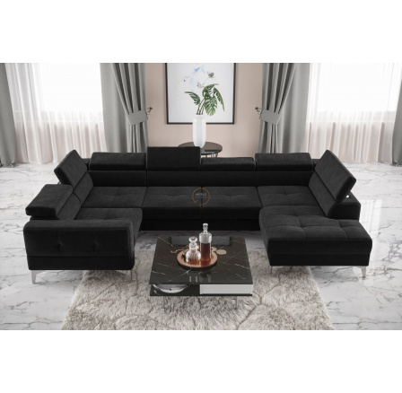 Rohová sedací souprava TOSCANIA MAX I 170x350x185 cm - černá , levá Rohová sedací souprava TOSCANIA MAX I 170x350x185 cm - černá , levá