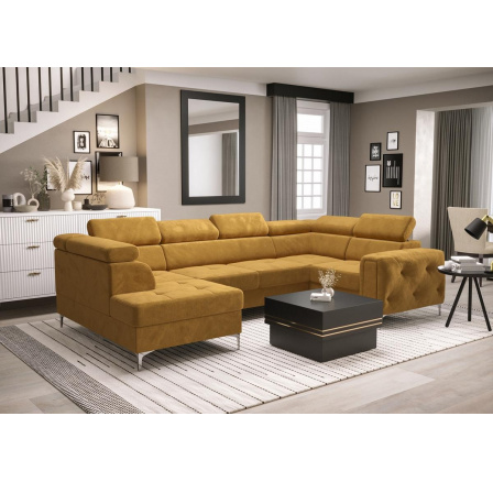 Rohová sedací souprava ORION MAX II s funkcí spaní 165x350x185 cm - žlutá , pravá Rohová sedací souprava ORION MAX II s funkcí spaní 165x350x185 cm - žlutá , pravá