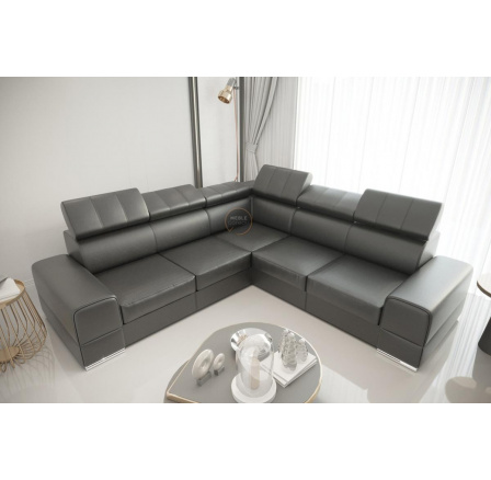 Rohová sedací souprava ROYAL MAX 286x286 přírodní kůže - šedá kůže , levá Rohová sedací souprava ROYAL MAX 286x286 přírodní kůže - šedá kůže , levá