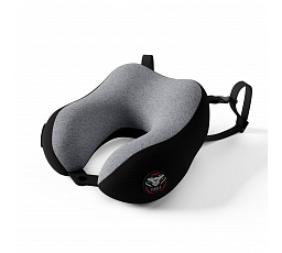 Cestovní polštář na krk, do letadla, z paměťové pěny, šedo-černý: Diablo TRAVEL PILLOW