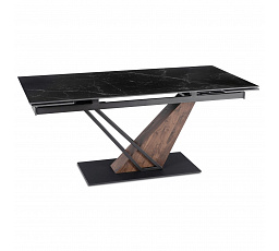 Stůl REX 2 Keramický Rozkládací 180-240 cm Černý Mramor/Ořech