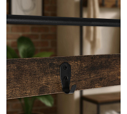 Věšák Do Předsíně JETT 70 cm s Poličkami Dub Rustikální/Černý