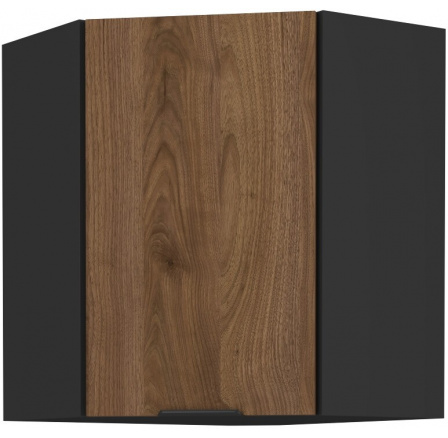 Horní rohová skřínka MONZA - 60x60 GN-72 1F (45°), Černá mat/Ořech Horní rohová skřínka MONZA - 60x60 GN-72 1F (45°), Černá mat/Ořech