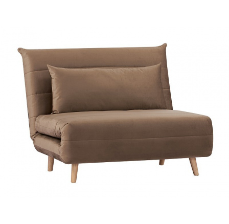 Rozkládací křeslo SPIKE VELVET, Béžový Aksamit 196/Buk