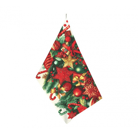 Kuchyňská utěrka 50x70cm s vánočním motivem ozdoby