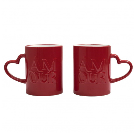 Sada 2 hrnků Amour 300ml červené Sada 2 hrnků Amour 300ml červené