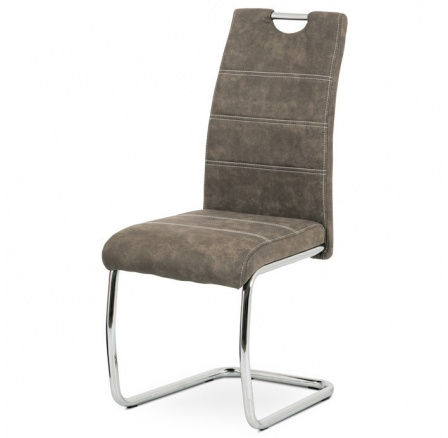 Jídelní židle, hnědá, látka, HC-483 BR3