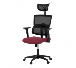 Kancelářská židle, houpací mechanismus, červená síťovina, KA-B1025 BOR