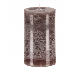 Svíčka sloupcovitá nižší - parafínový vosk, bez vůně, tmavě šedá