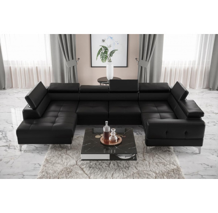 Rohová sedací souprava TOSCANIA MAX I 170x350x185 cm - černá eko kůže , pravá Rohová sedací souprava TOSCANIA MAX I 170x350x185 cm - černá eko kůže , pravá