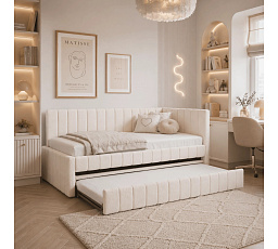 Postel 90x200 VILLEMO Krémová Boucle