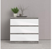 Komoda SIMPLICITY 235, Beton/Bílý lesk