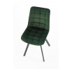 Jídelní židle K332 VELVET, Tmavě zelený Bluvel 78/Černá