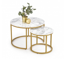 Konferenční stolek PAOLA, mramor/zlatá