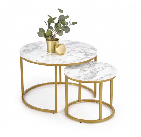 Konferenční stolek PAOLA, mramor/zlatá