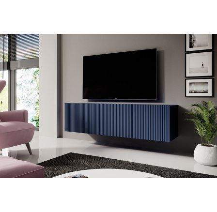 Závěsná TV skříňka Nicole 150 cm - modrá MDF