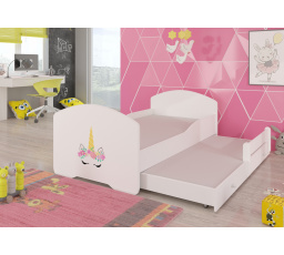 Dvojlůžko s matracemi PEPE II UNICORN 160x80 Bílá