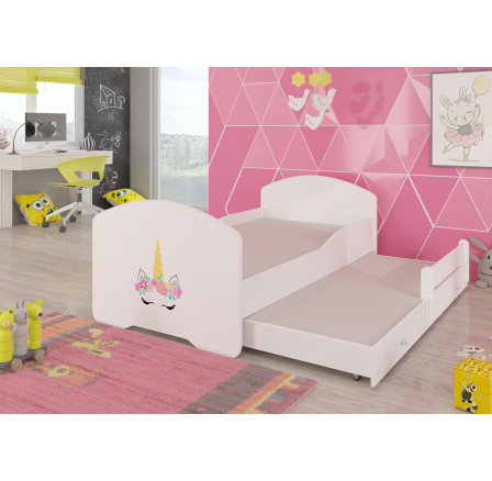 Dvojlůžko s matracemi PEPE II UNICORN 160x80 Bílá