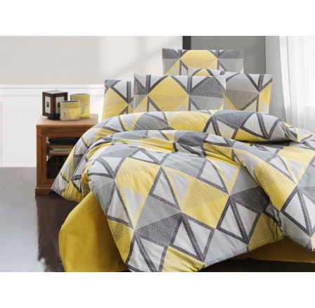 Povlečení francouzské bavlna 220x200,70x90 Mystery yellow
