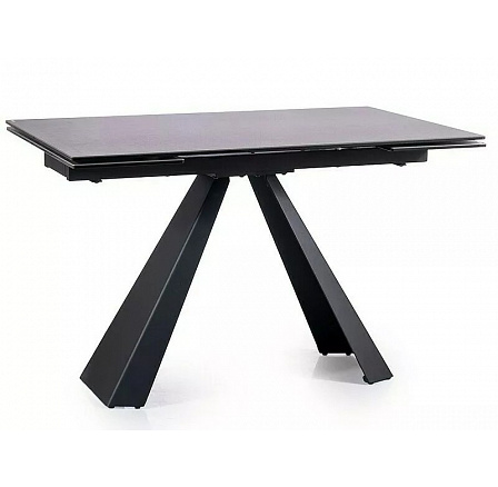 Jídelní stůl SALVADORE CERAMIC II, Tmavě šedý mat/Černý mat