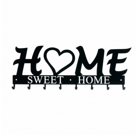 Nástěnný věšák Home Sweet Home černý