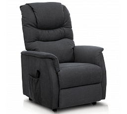 Polohovací křeslo, elektrické kabelové ovládání, šedá, látka, TV-1171 GREY2
