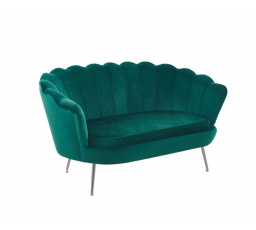 Sofa sametová zelená /nohy stříbrné/ SF1-FXJG