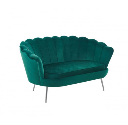 Sofa sametová zelená /nohy stříbrné/ SF1-FXJG