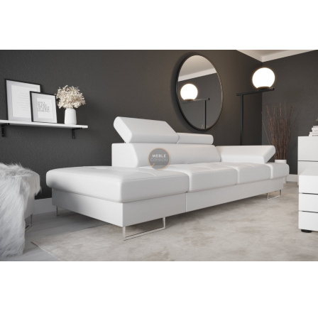 Sofa GALAXY II lenoška 235 cm - bílá eko kůže, levá strana