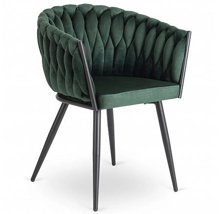 Židle ELENA Zelená Pletená Sametová