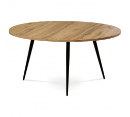 Konferenční stolek, MDF, dekor divoký dub, kov, černý lak