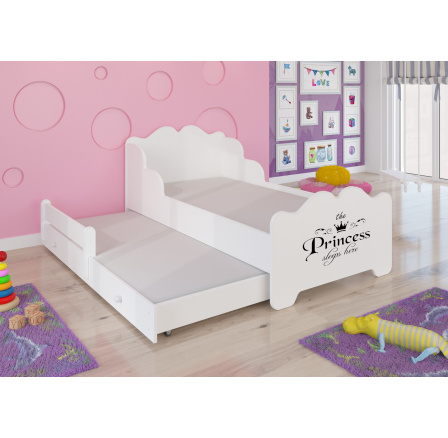 Dvojlůžko s matracemi XIMENA II PRINCESS BLACK 160x80 Bílá