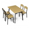 Jídelní set s 4 židlemi, 110x70x76cm, mdf, dub, AUT-O2222 OAK