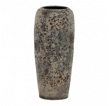 Váza keramická - výška 60 cm, zaoblená, šedo-černá