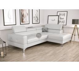 Rohová sedací souprava TOSCANIA MINI s funkcí spaní 170x250 cm - bílá eko kůže, pravá