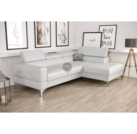 Rohová sedací souprava TOSCANIA MINI s funkcí spaní 170x250 cm - bílá eko kůže, pravá Rohová sedací souprava TOSCANIA MINI s funkcí spaní 170x250 cm - bílá eko kůže, pravá
