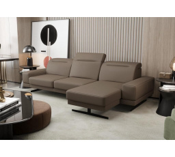 Rohová Kožená sedací souprava FIORE MINI 265x180 cm - hnědá , pravá