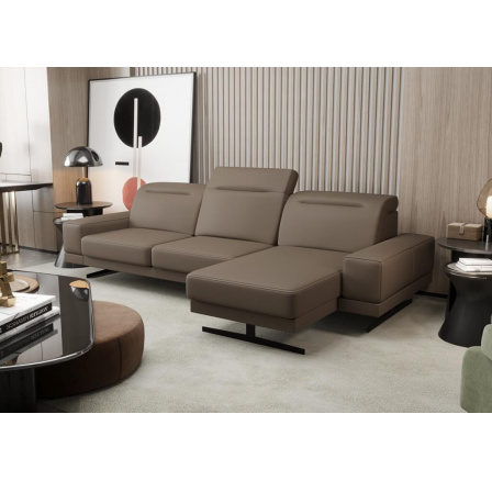 Rohová Kožená sedací souprava FIORE MINI 265x180 cm - hnědá , pravá Rohová Kožená sedací souprava FIORE MINI 265x180 cm - hnědá , pravá