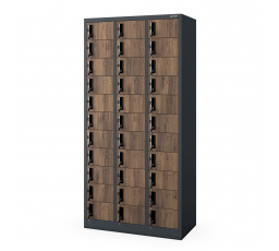 Skrytá šatní skříň OLIVER, 900 x 1850 x 450 mm, Eco Design: antracitová/ořech